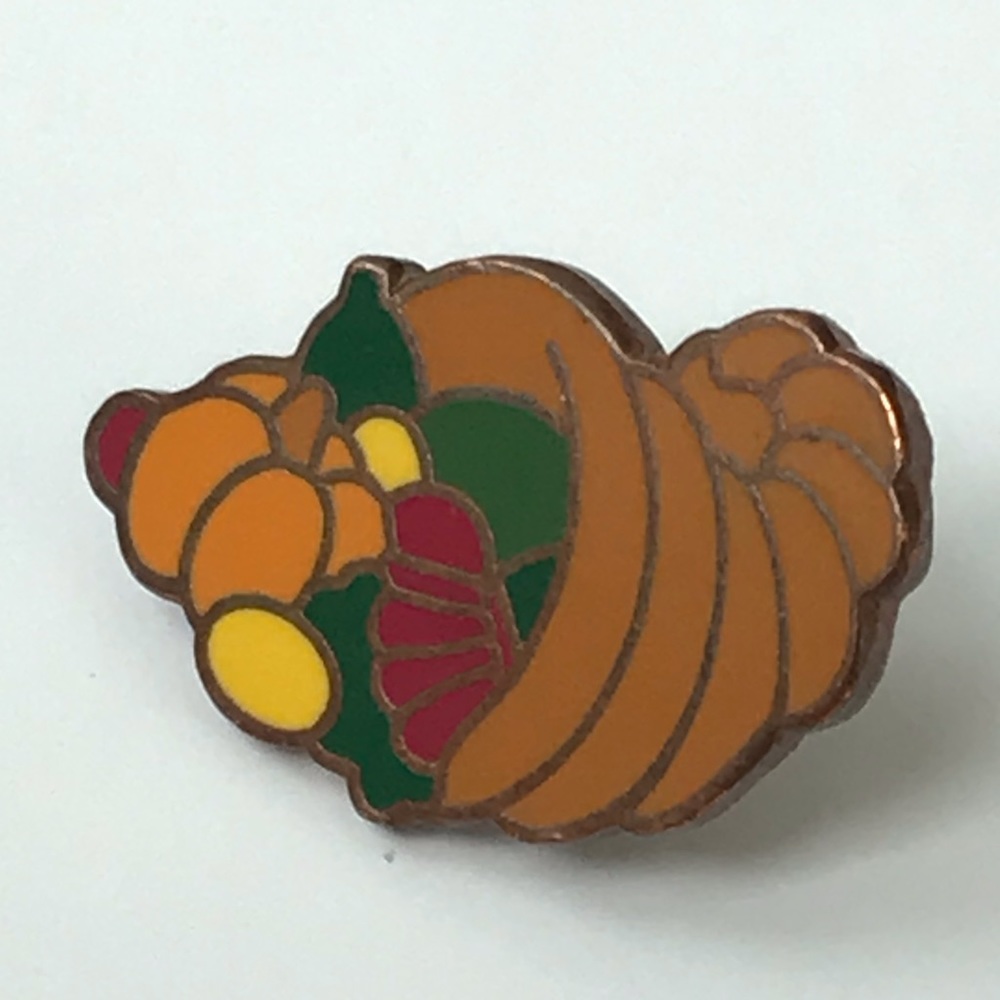Rick Gear Vintage Retro Cornucopia Enamel Pin - Picture 2 of 8